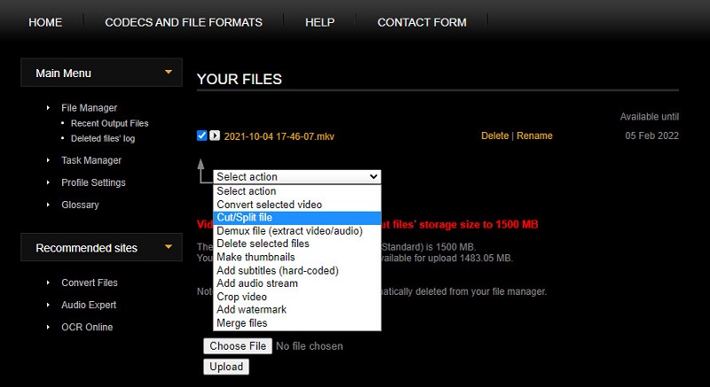 Video Toolbox Select Action