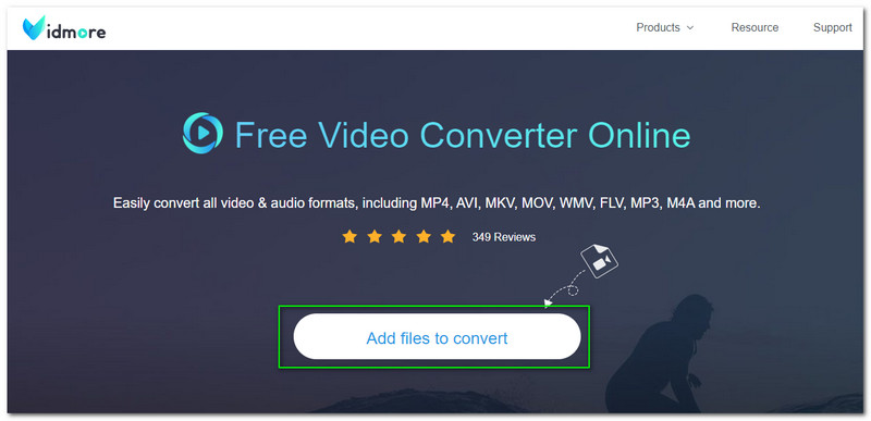 WAV to WEBM Vidmore Free Video Converter Online Add Files