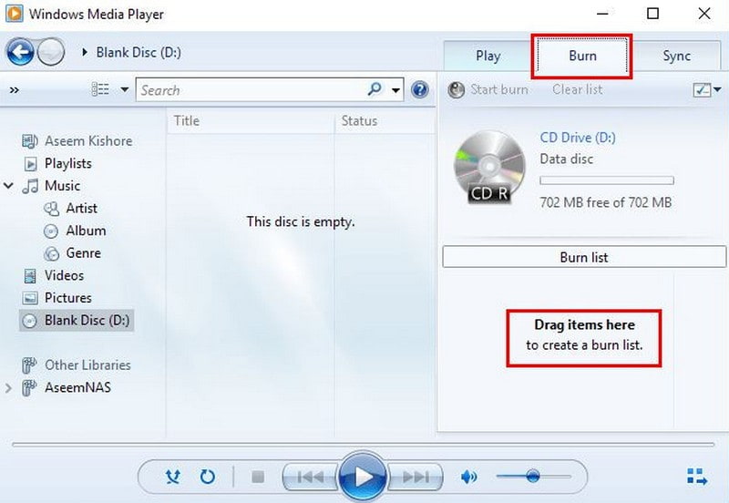 Windows Media Player with Your Favotite Music