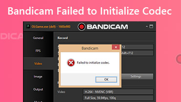 A Bandicam nem tudta inicializálni a kodeket