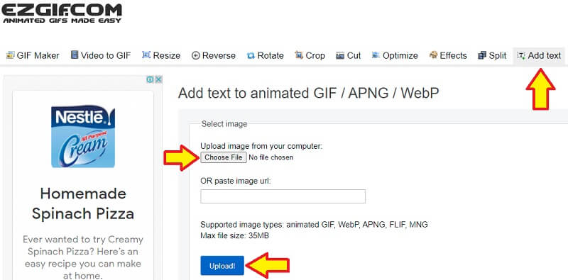 ezgif gif फ़ाइल अपलोड करें
