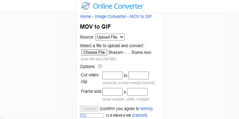 online converter mov to gif
