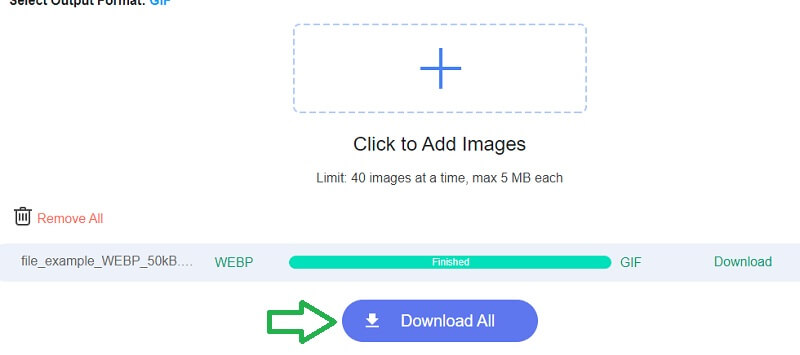 vidmore descarga gratuita de convertidor de imágenes en línea webp gif