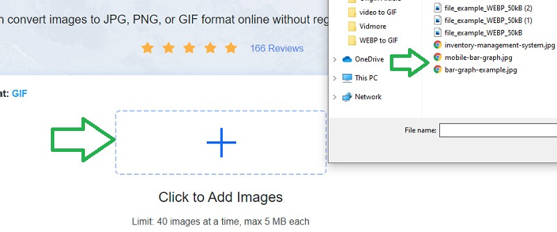 vidmore โปรแกรมแปลงรูปภาพออนไลน์ฟรี อัปโหลด webp gif