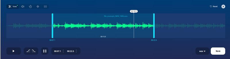 Audio trimer za sučelje 123App AudioCutter sučelja