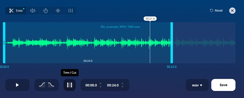 Convertitore WAV dell'interfaccia della taglierina audio 123Apps