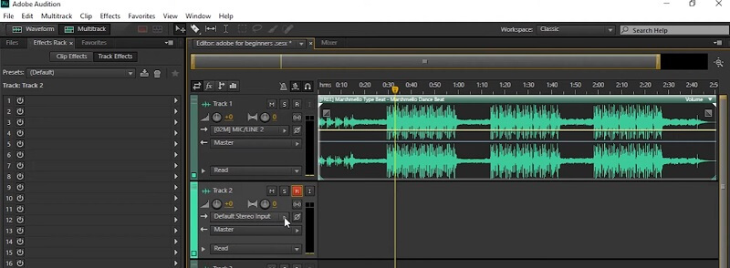 Bộ chỉnh âm thanh giao diện Adobe Audition