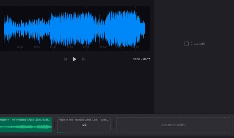 מיקסר אודיו של Clideo Audio Joiner