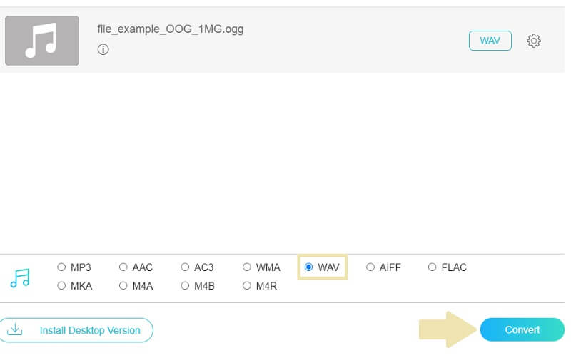 Foac Converteer audiobestand OGG naar WAV