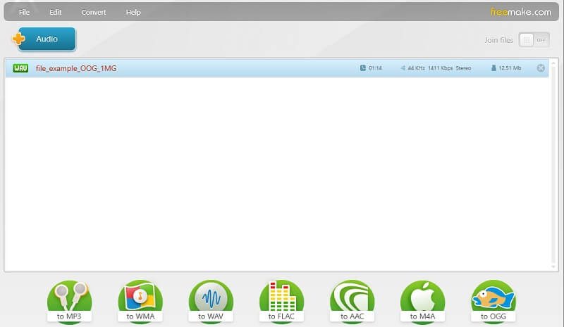 FreeMake Audio Converter Interface WAV Converter