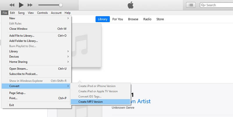 iTunes Converter AIFF AIFF em MP3