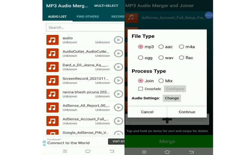 Fuzionare audio MP3 și mixer audio Joiner