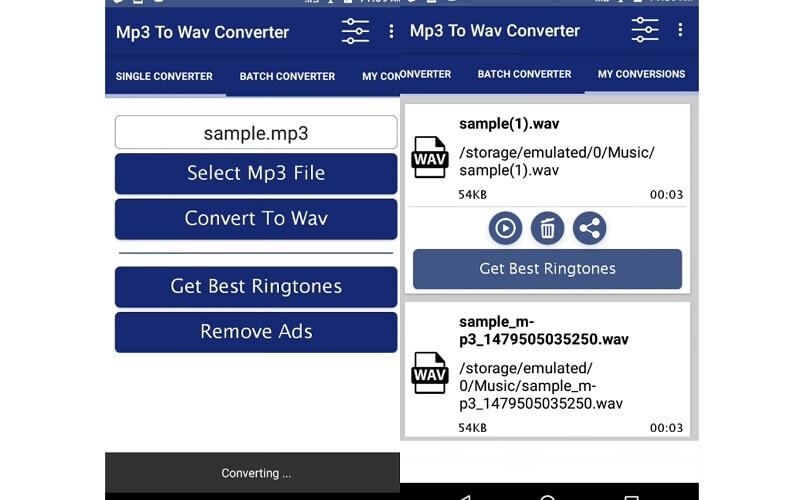 Convertidor de MP3 a WAV Interfaz WAV Converter