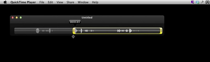 QuickTime Player Ritaglia audio Ritaglia file MP3