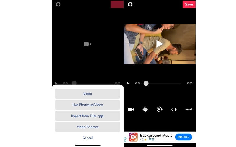 RFV Interface Video Rotate App