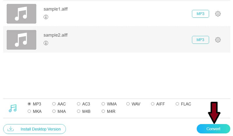 Vidmore Foac Converteer AIFF AIFF naar MP3