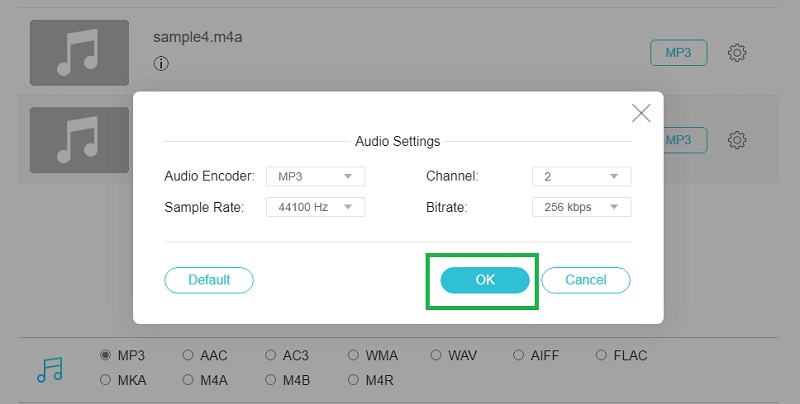 Vidmore Foac Upravit nastavení WMA na MP3