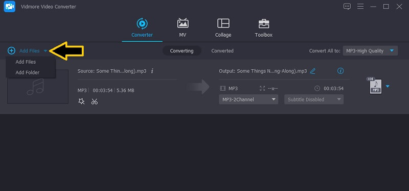 Vidmore Vc 添加音频文件音频混音器软件