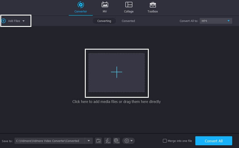 Vidmore Vc बदलें फ्लिप वीडियो प्रारूप वीडियो जोड़ें
