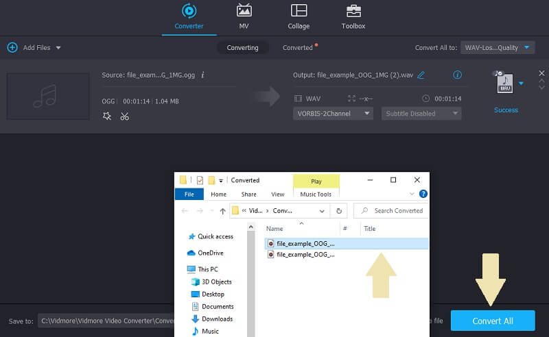 Vidmore Vc Convertiți fișierul OGG în WAV