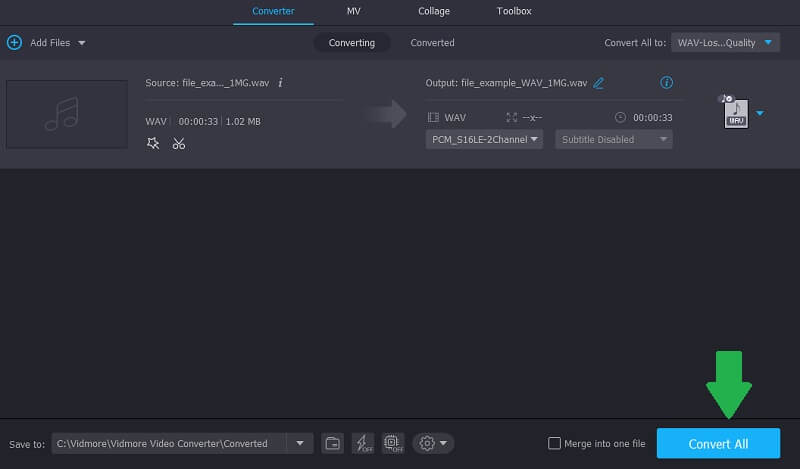 Vidmore Vc Convert File WAV Converter