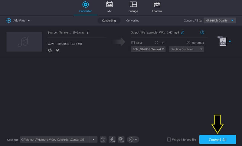 Vidmore Vc Konvertera WAV till MP3