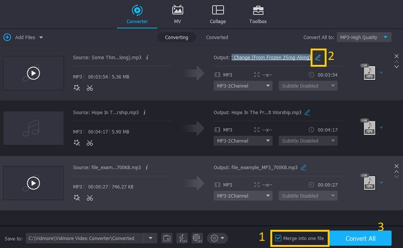 Perisian Vidmore Vc Merge Audios Mixer