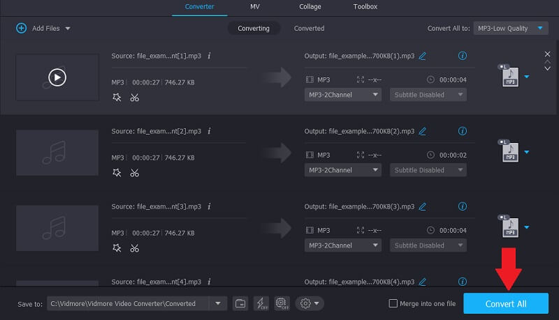 Vidmore Vc Uložit výstup MP3 Cutter