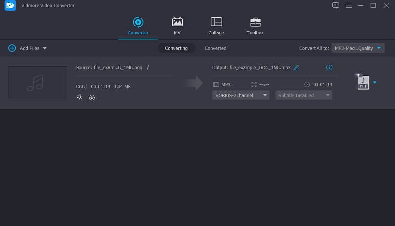 Vidmore Vc Carica file OGG OGG su MP3