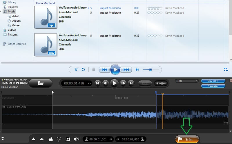 WMP Trim MP3 beépülő modul MP3 fájl vágása