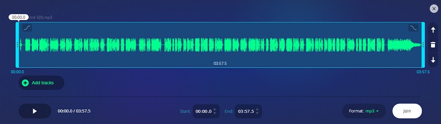 Audio Joiner โปรแกรมแก้ไขเสียงออนไลน์