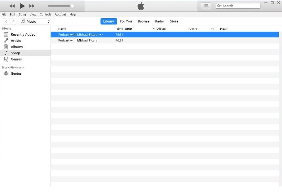 iTunes-interface