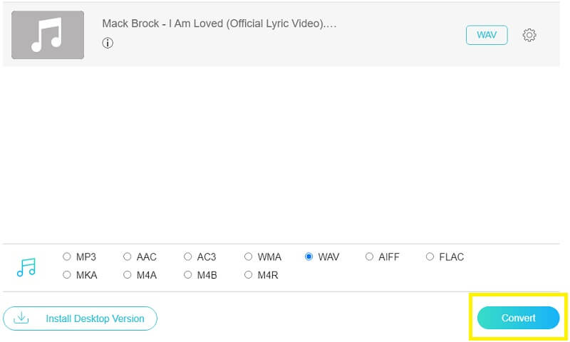 Vidmore Fac แปลง MP3 เป็น WAV