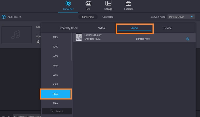 Vidmore Vc Select Flac Format