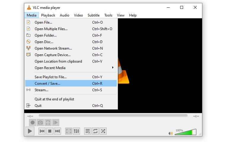 VLC Μετατροπή επιλογής αποθήκευσης