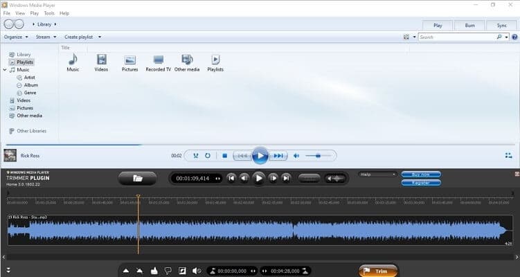 File MP3 di Windows Med Player