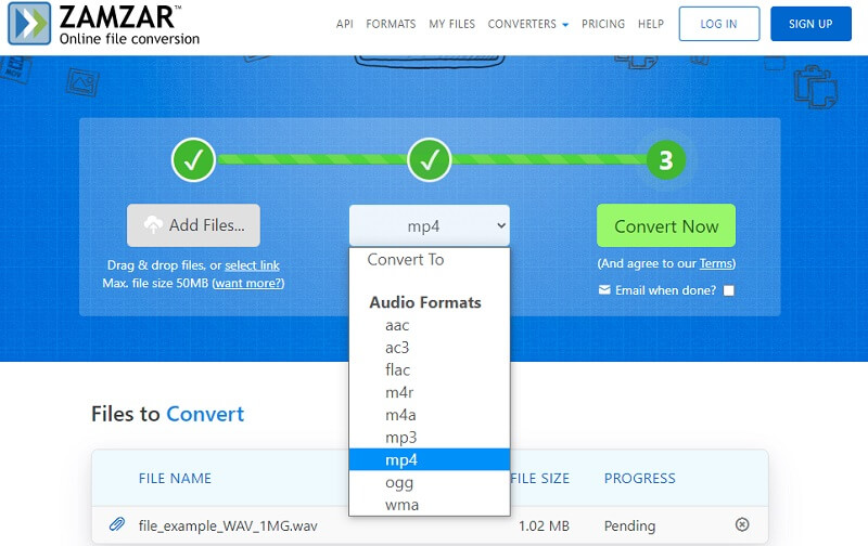 Conversia fișierelor de interfață Zamzar