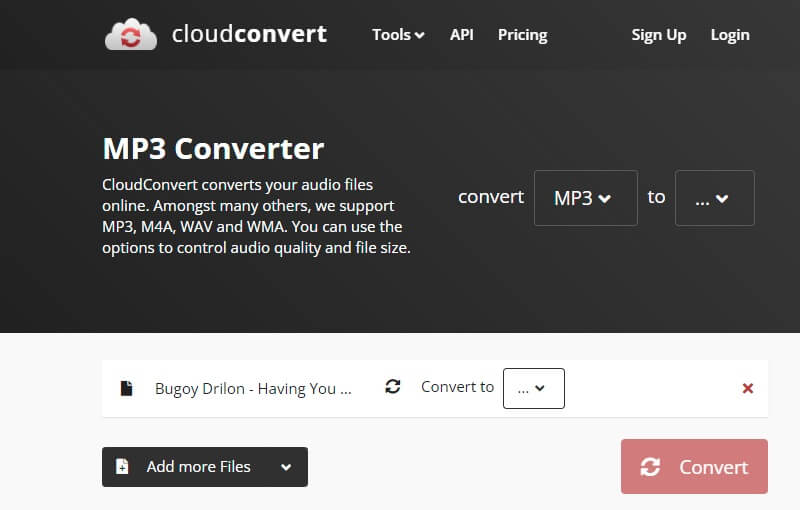 AAC para AC3 Converter em Cloudconvert
