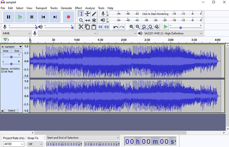 File FLAC Potong Audacity