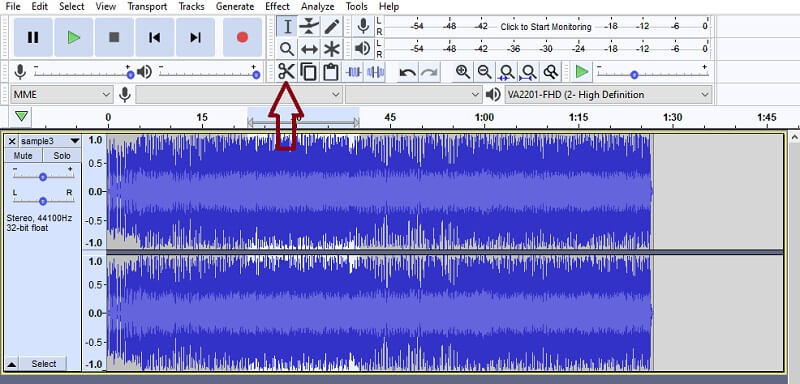 Audacity Cut WMA-fil