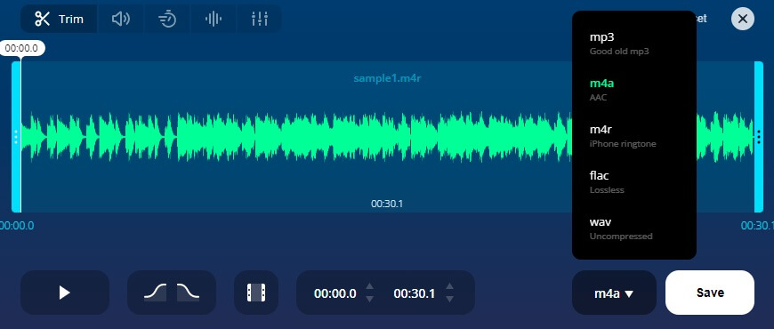 Cortador de audio Editar música