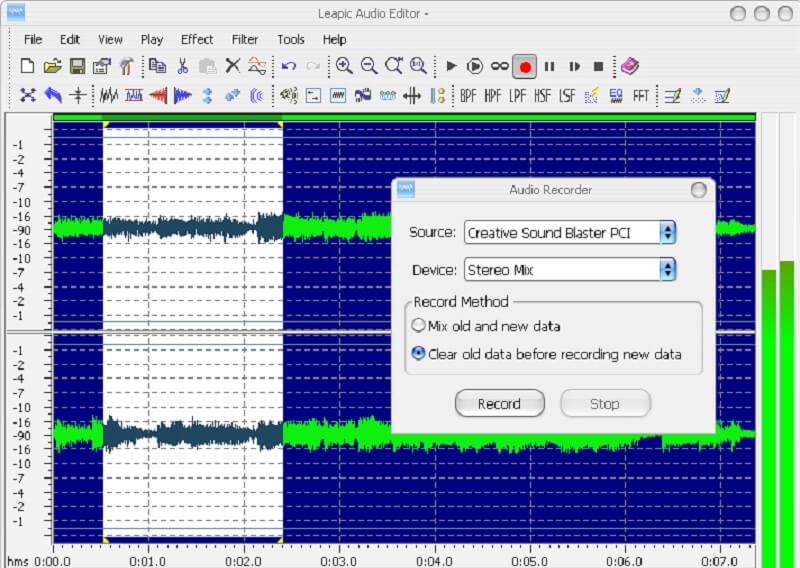 Modifica del tono audio Leapic Audio Editor