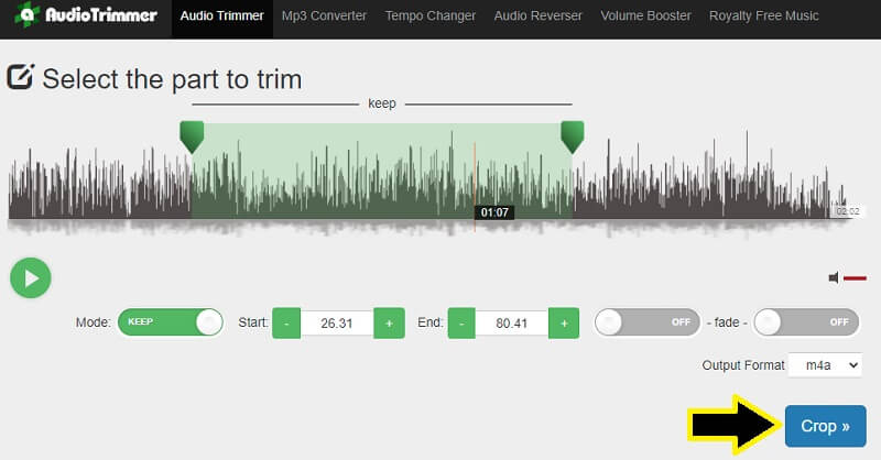 Audio Trimmer Cut M4A-fil