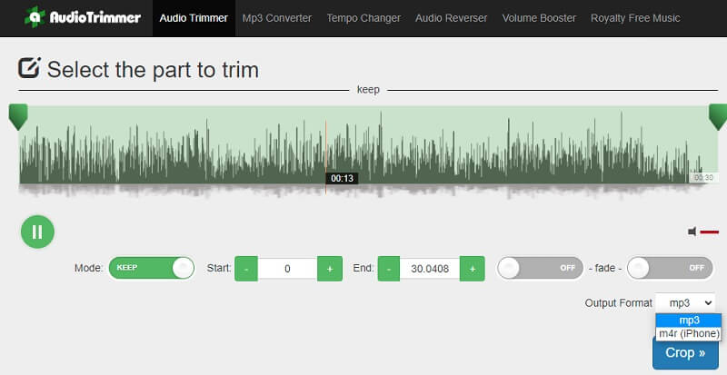 Archivo de audio Trimmer Cut M4R