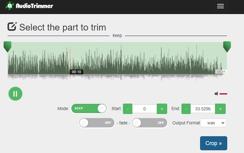 Audio Trimmer Taglia audio WAV