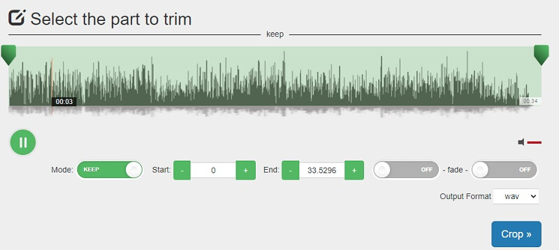 Аудио Trimmer Cut WAV-файл