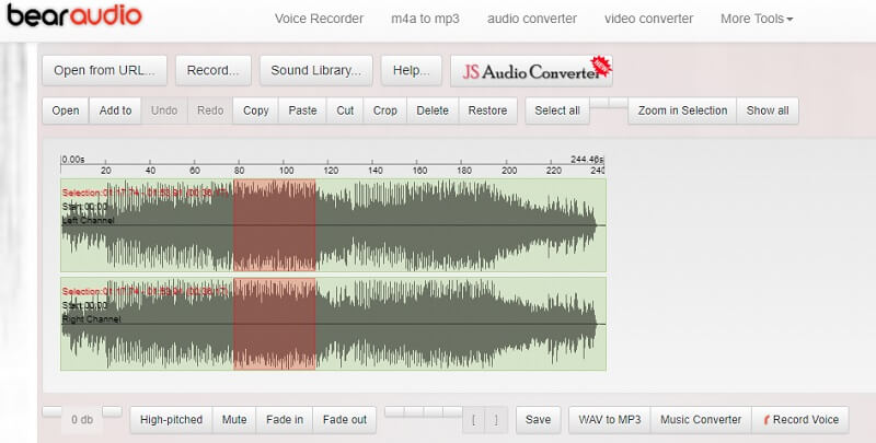 Antara Muka Web Alat Audio Bear