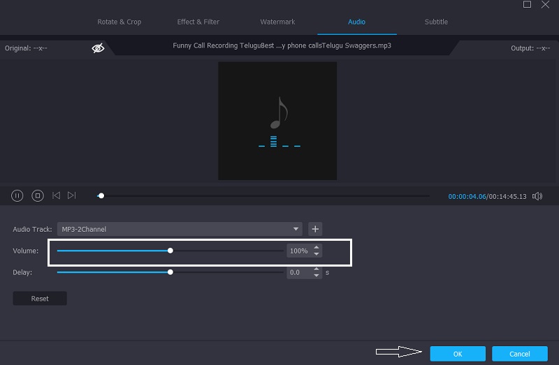 Aumenta il volume dei file audio Vidmore