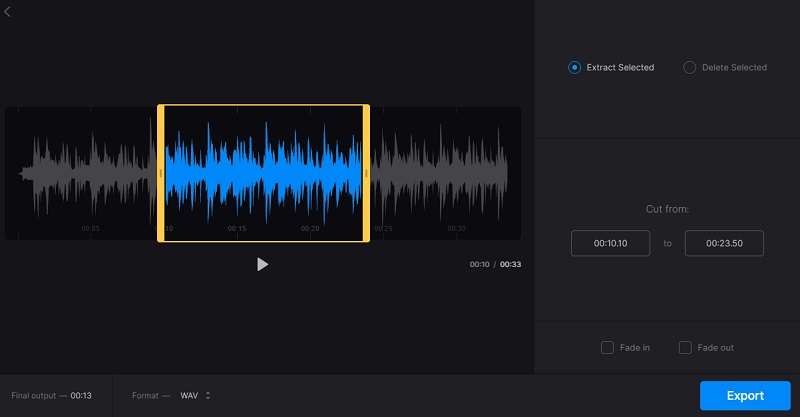 Clideo Cut WAV-fil