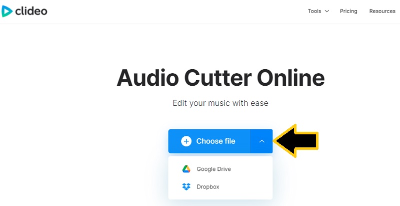 Clideo Upload Audio File